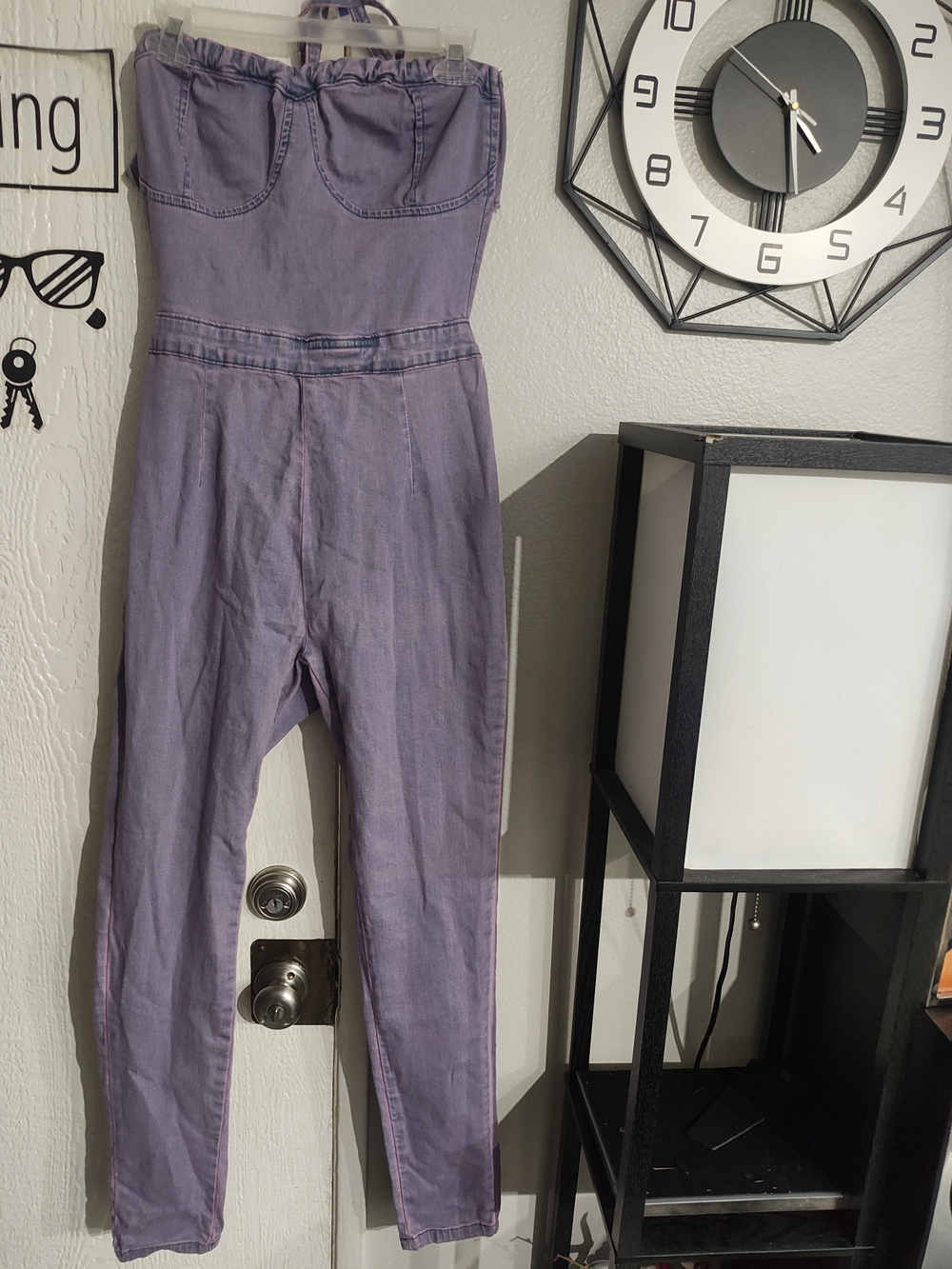 PrettyLittleThing Lavender Denim Jumpsuit